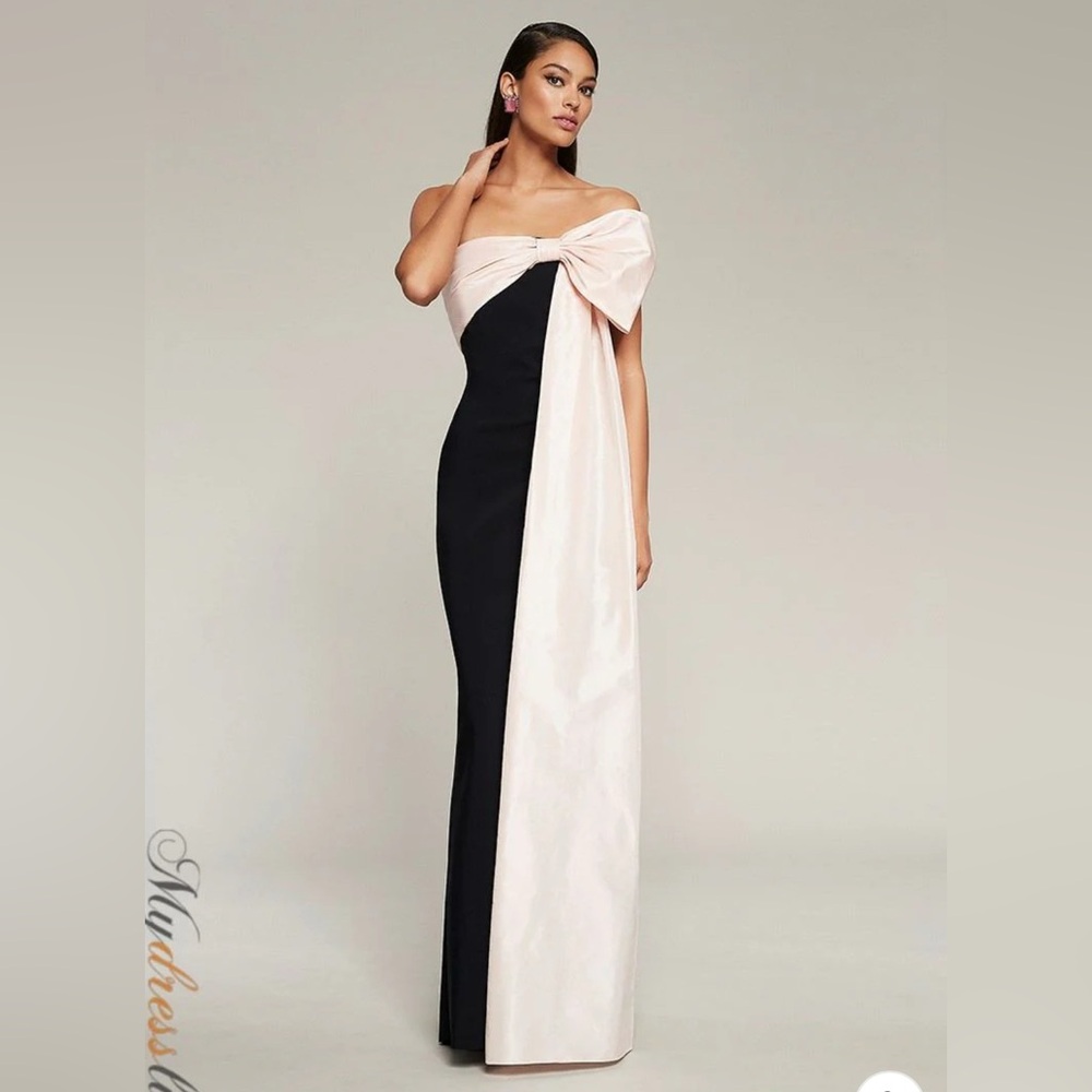 Frascara 4029 Elegant Silk Gown with Pink Silk Bow size 4